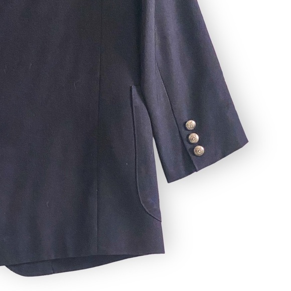 Vintage Et‎ Vous (Paris) Navy Blue Wool Jacket, Size Unisex S, From 90s - Picture 5 of 15